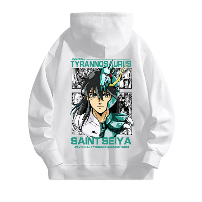 Saint Seiya Purple Dragon Hooded Sweater Men's Spring and Autumn Japanese Anime Young Student Loose Hoodie Jacket