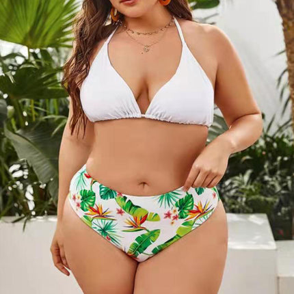 2022 New European and American Amazon Cross-Border Large Size Swimsuit Women's Tie-Dye Printed Sexy Three-Piece Gauze Skirt Bikini