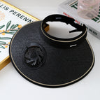 Big straw hat solar-black