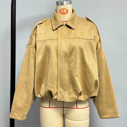 AliExpress bomber jacket fashion cross-border casual European and American bat sleeve top wholesale women's zipper