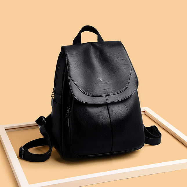 2024 New Fashion Backpack Women's PU Soft Leather Small Backpack Korean Style Distinctive Women's Backpack Trendy Dual-purpose Chest Bag