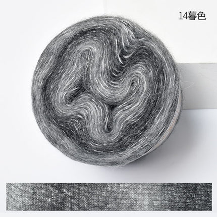 Warm color fancy gradient mohair long segment dyed mohair fine thread crochet sweater silk young mohair wool ball