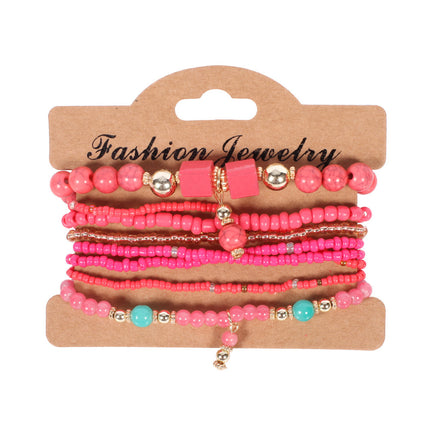 European and American Cross-Border Hot-Selling New Bohemian Bracelets Creative Tassel Multi-Layer Beaded Bracelets Fashion Jewelry
