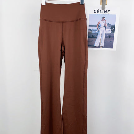 Micro-Flared Yoga Pants, Sports Fitness Nude Pants, High-Waisted Butt-Lifting Tights, Peach Butt Pilates Sports Flared Pants