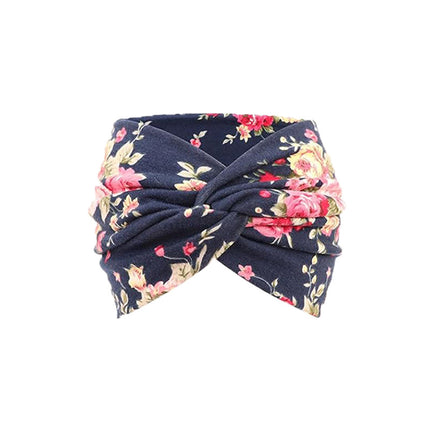 European and American Cashew Flower Hair Band Sports Running Bohemian Face Wash Makeup Hair Band Cross Wide Side Headband Women