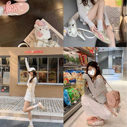 Pigskin Su Yinyin 4.5cm Soft Collapse Interior Height Silk Color-matching Heel Forrest Gump Casual Shoes Women's German Training Shoes