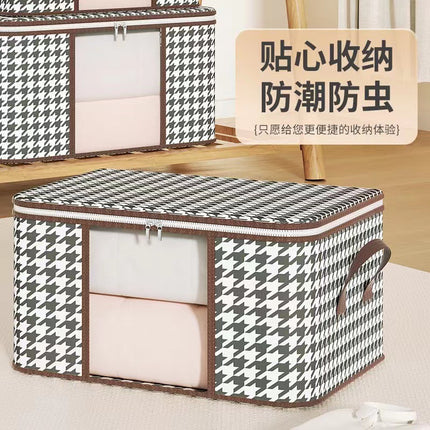 Large Capacity Clothes Quilt Storage Bag Non-woven Belt Visual Multi-purpose Dustproof Foldable Household Fit Bag