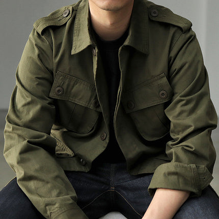 Ami Kaji World War II Jungle Jacket Men's Spring and Autumn American Vintage Army Green Multi-Pocket Work Jacket Men's