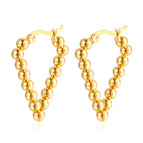 Gold triangular bead earrings ms-344b