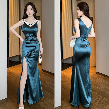 New Sexy Elegant Foot Bath Technician Work Clothes DJ Princess Massage Slim-fit KTV Massage Evening Dress