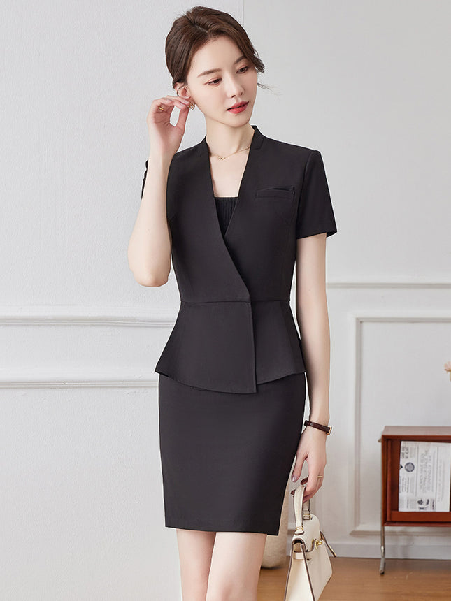 Jindian work clothes suit summer gray temperament professional suit jewelry shop work hotel front desk work clothes for women