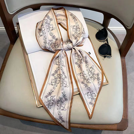 2025 New Long Scarf Korean Style Printed Temperament Scarf Summer Fashion Decorative Bangle Scarf Factory Wholesale