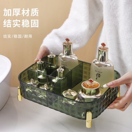 Light Luxury Desktop Storage Box Household Transparent Cosmetic Storage Box Bedroom Storage Box Storage Basket Storage Rack