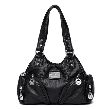 Cross-Border Retro Soft Leather Motorcycle Bag New European and American Trendy Diagonal Shoulder Bag Ready-Made Amazon Quality Women's Bags