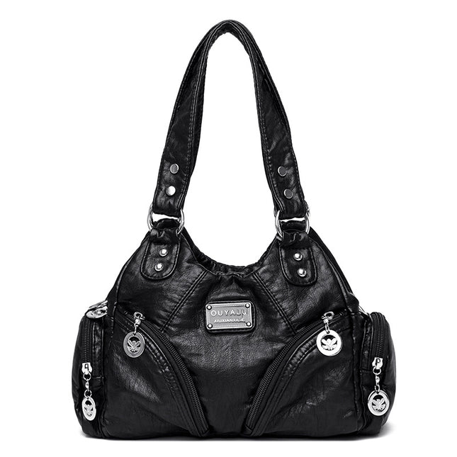 Cross-Border Retro Soft Leather Motorcycle Bag New European and American Trendy Diagonal Shoulder Bag Ready-Made Amazon Quality Women's Bags