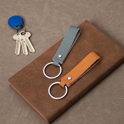 Spot Retro Cowhide Rope Leather Keychain Car Men and Women Personality Creative Leather Key Chain Pendant Key Rope