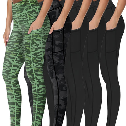 Five Piece Set of Oversized Sports Leggings for Women'S9 Po