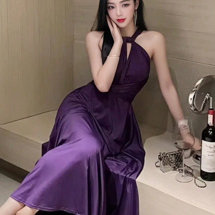 Summer Popular Multi-Wear Multi-Strap Cross-Back Sexy Bandage Dress Long Dress