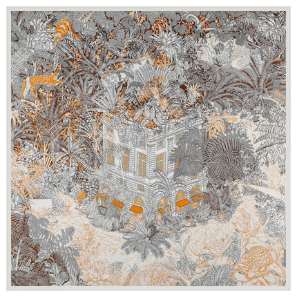 130cm French new style secret garden plant jungle lady versatile twill shawl large square scarf scarf silk scarf