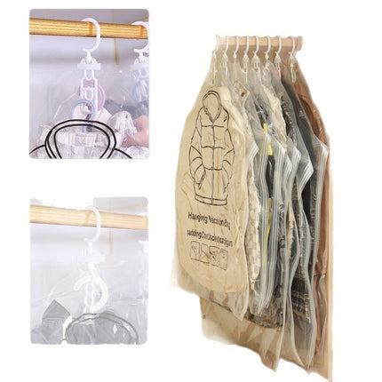 Hanging Vacuum Compression Bag, down Jacket, Cotton Coat Storage Bag, Hanging Clothes Bag, Porous Design, Moisture-Proof and Dust-Proof Clothing Bag