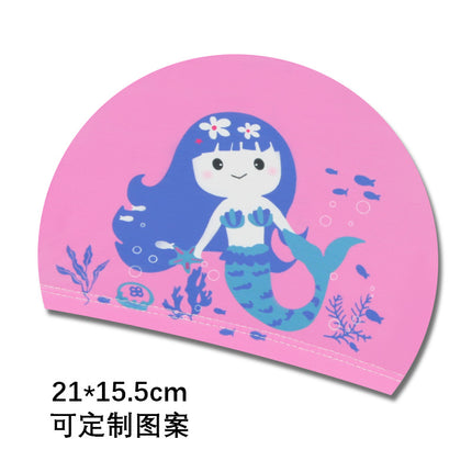 Cartoon Children's Swimming Cap Printed Cute Fashionable Cloth Cap for Boys and Girls Comfortable Non-Stretching Swimming Cap Cloth Cap Quick-Drying