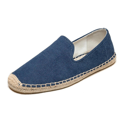 Fisherman Shoes Men's Spring and Summer New Linen Canvas Simple Casual Straw Soft Bottom Loafers Slip-on Loafers