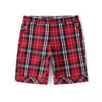 (shorts)-bright red plaid / XS155