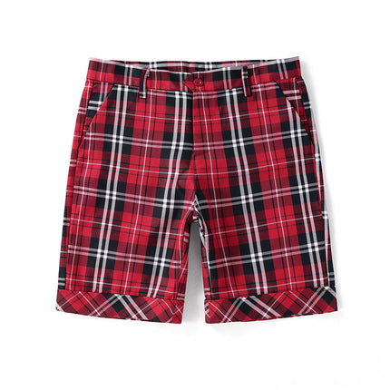 Factory Direct Sales Special Price Men's and Women's Plaid Trousers High-Waisted Student Trousers Evening Matte Gray Small Grids Olive Grids Class Uniform