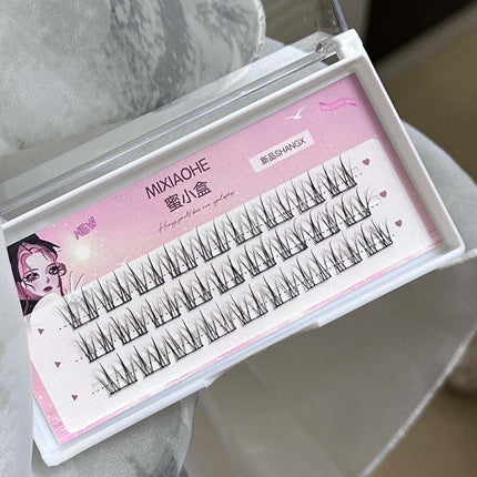 Honey Box's Popular Internet Celebrity Pseudo-No-Makeup Wide Stem Small Flame False Eyelashes Natural Artificial Large Capacity Single Cluster False Eyelashes