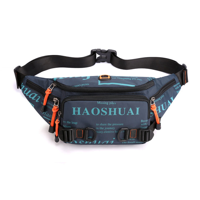 2025 Summer Large Capacity Nylon Cloth Men's Waist Bag Mobile Phone Bag Outdoor Leisure Bag Trendy Sports Crossbody Bag Wholesale