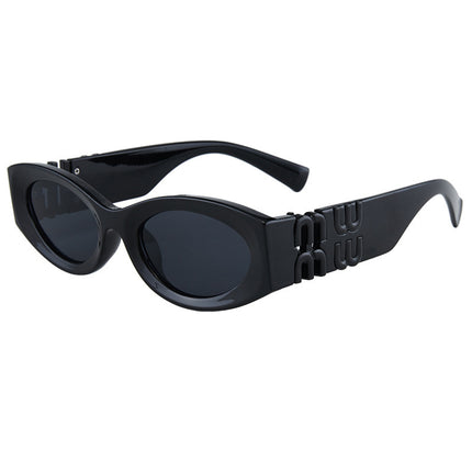 Cross-Border Popular Miuji Letter Cat-Eye Sunglasses Ky2 Sexy Female European and American Style High-End Retro Fashion Sunglasses