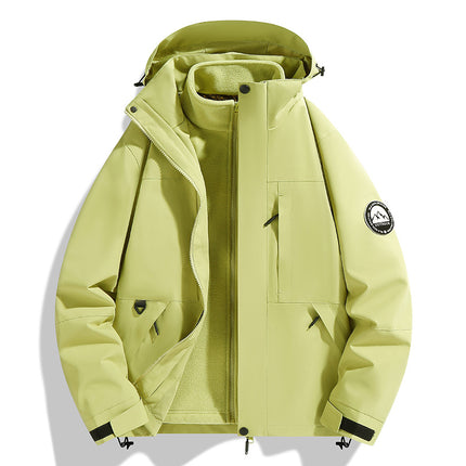 New Outdoor Three-In-One Jacket with Removable Liner, Thickened, Warm, Windproof and Waterproof Mountaineering Jacket for Men