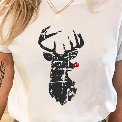Wholesale ladies blouse supply Christmas happy fashion cartoon bottoming shirt clothes