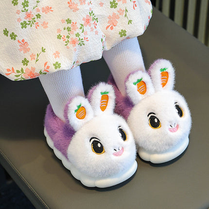 Winter Children's Cotton Slippers Girls' Princess Non-slip Warm Parent-child Large Small and Medium-sized Children's Baby Toddler Bag with Cotton Shoes Winter
