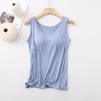Modal with chest pad Vest Women's condole belt without steel ring BRA-T Cup one-piece slim underwear base shirt wholesale