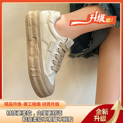 Desun Shoes Women's 2025 Spring and Autumn New All-match Platform Shoes Lace-up Casual Shoes Fashion Explosion Board Shoes Trendy
