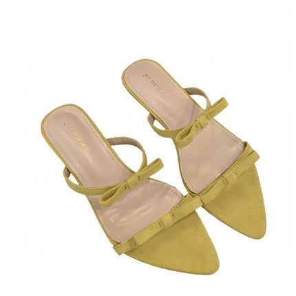 French Fairy Bow High Heels 2025 Summer New Stiletto Sandals with Open Toe Lazy Shoes