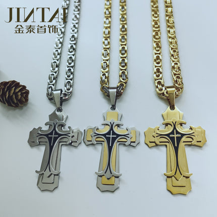 Factory direct Amazon AliExpress European and American fashion personality stainless steel men's pendant necklace wholesale
