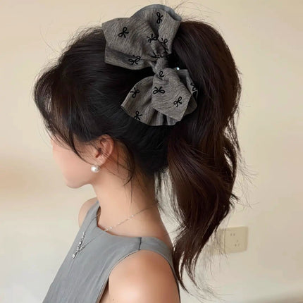 Double-Layer Satin Bow Hair Clip 2025 New Oversized Shark Clip Gentle Style High-End Hair Accessory Hair Clip