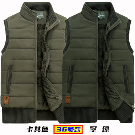 Winter clothing warm vest men's multi-pocket and velvet thickened leisure vest outdoor travel mountaineering outdoor winter wear cold clothing