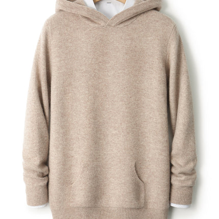 Winter Thickened Pure Wool Sweater Men's Hooded Pullover Sweater Loose Cashmere Sweatshirt Versatile Fashionable Knitted Hoodie