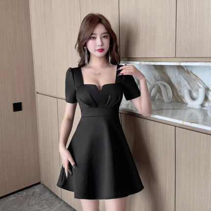 Real shot 8907 in stock Spice Girls Pure Desire Wind Tight Waist Large A- shaped dress New Foot Bath Technician Work Clothes Women