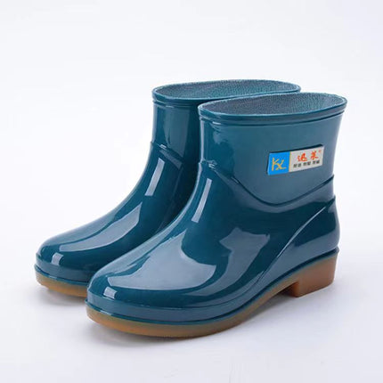 Authentic Xunlai Men's Spring & Fall Short-Tube Water Shoes, Four-Season Waterproof Kitchen Chef Water Boots, Canteen Women's Rubber Shoes, Outdoor Rain Boots