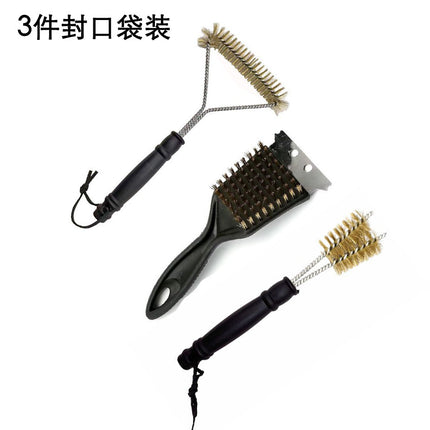 Cross-Border Stainless Steel Wire Barbecue Brush Outdoor Bbq Cleaning Grill Brush Barbecue Grill Grill Cleaning Brush Bird Cage Brush