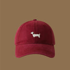 [burgundy] embroidered dog baseball cap / Adjustable