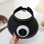 [g standard solar fan model] black / Adjustable