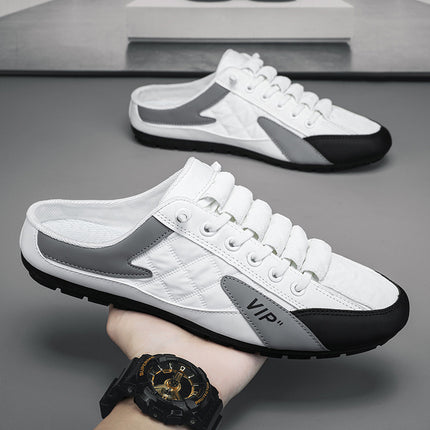 Foreign Trade Cross-border plus size Men's Shoes Spring Half Slippers Men's Casual Breathable Korean Fashionable Lazy Slip-on Shoes
