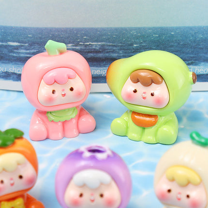 Fourth Generation New Color Series Cartoon Fruit Toys Tiktok Live Promotion Blind Bag Resin Figurines Cute Items