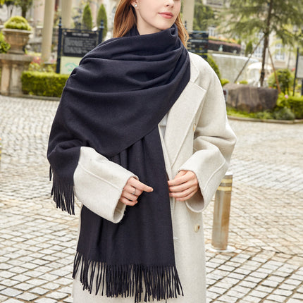Wool Scarf Shawl High-End Versatile Solid Color Scarf Women's Winter 2025 New Men's Cashmere Scarf Wholesale