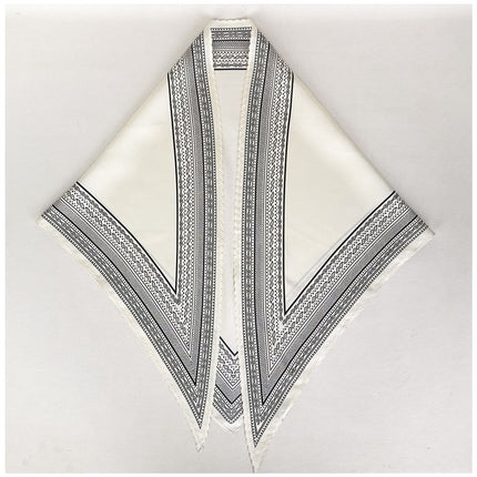 New Stylish and Elegant Mulberry Silk Lace Twill Triangle Scarf Collection for Professional Women